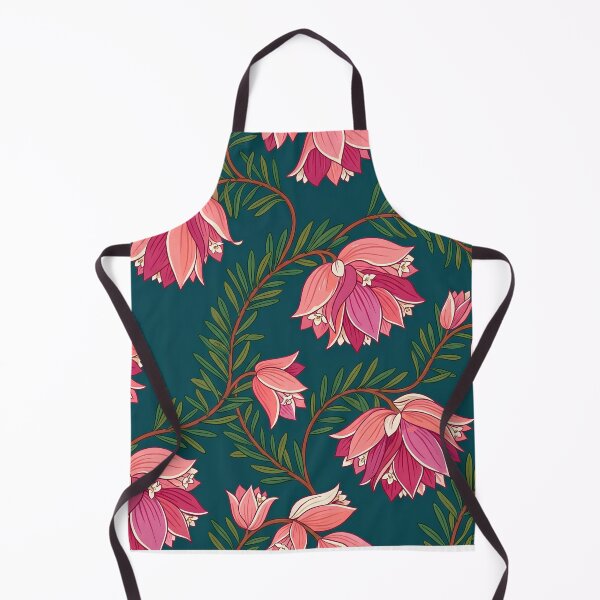 Item preview, Stylized Coral Bush Blossom Deep Forest Green Pattern designed and sold by Studio BC.