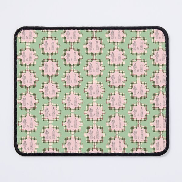 Item preview, Hand Drawn Family Illustration with Pink Center & Plaid Border Art designed and sold by Liberarteprint.