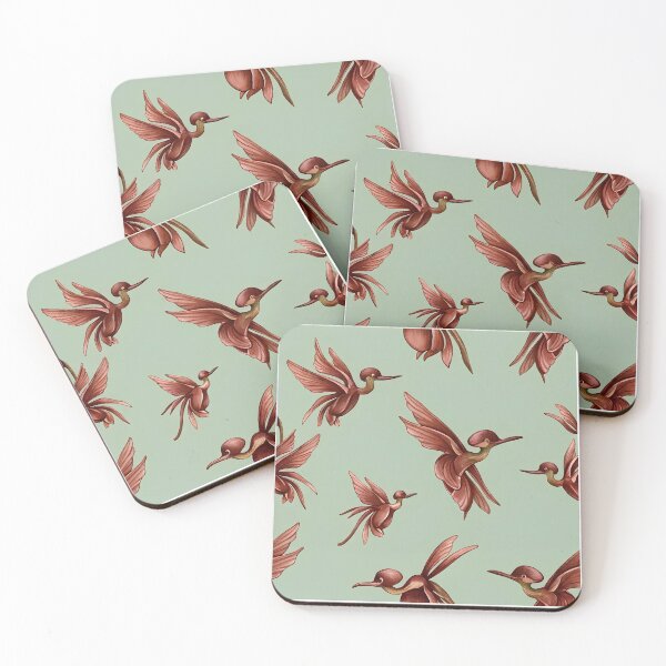 Item preview, Vintage Russet Flying Honeyeaters On Moss Pattern designed and sold by Studio BC.