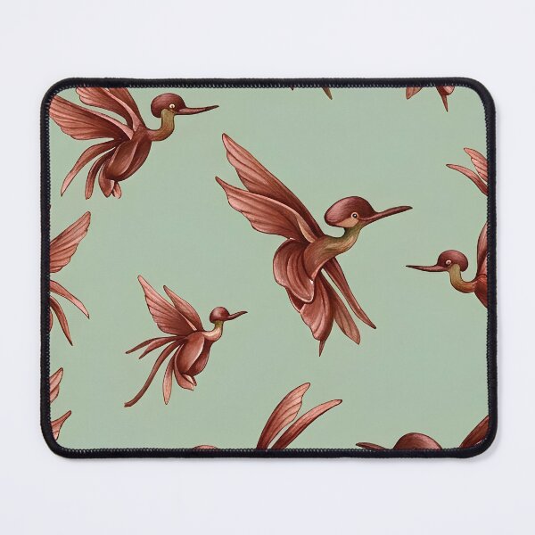 Item preview, Vintage Russet Flying Honeyeaters On Moss Pattern designed and sold by Studio BC.