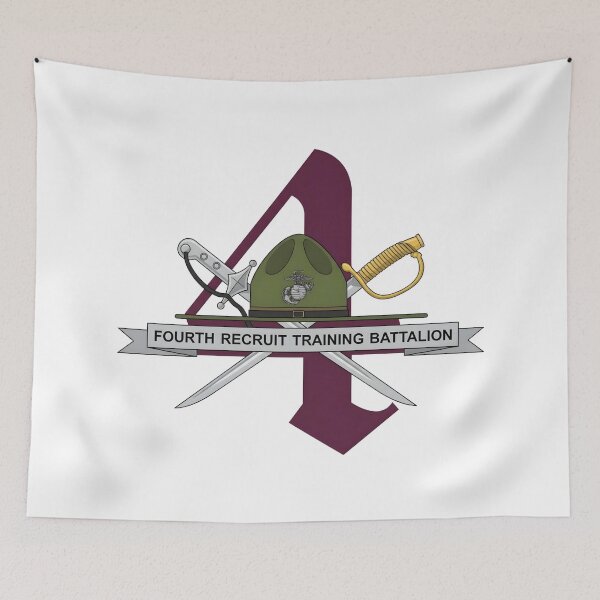 Item preview, USMC Fourth Recruit Training Battalion MCRD Parris Island Emblem designed and sold by CharlieDesings.