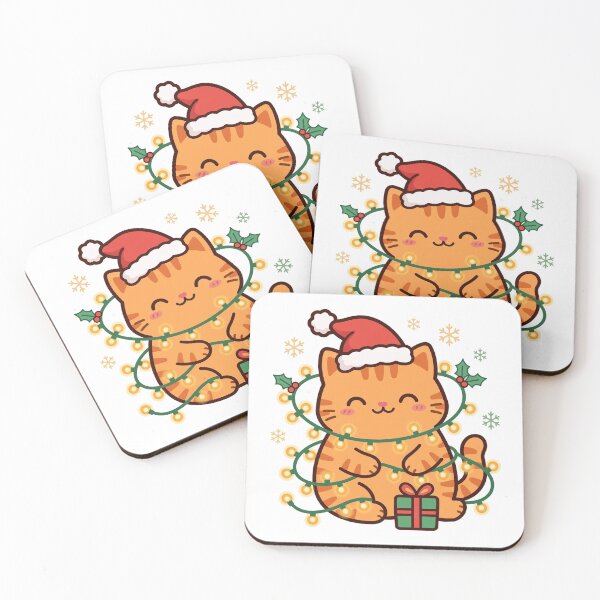 Item preview, Santa Paws – Christmas Cat Tangled in Lights designed and sold by Radevv.