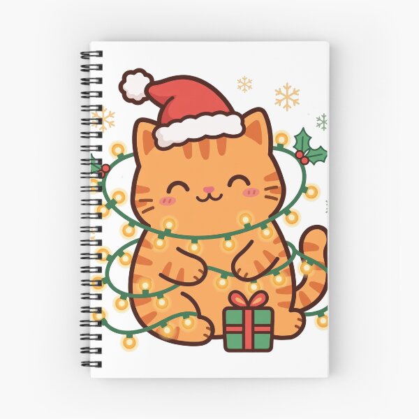 Item preview, Santa Paws – Christmas Cat Tangled in Lights designed and sold by Radevv.