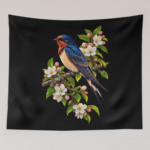 Item preview, Swallow Among Spring Blossoms designed and sold by RockitBaby.