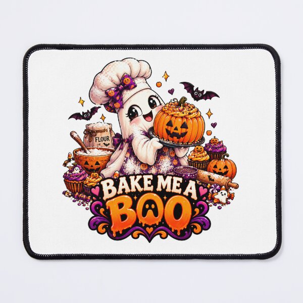 Item preview, Bake Me a Boo Halloween Design, Cute Ghost Baker, Pumpkin Dessert, Funny Halloween Baking designed and sold by Pixanova.
