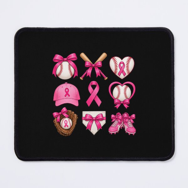 Item preview, Coquette Baseball Breast Cancer Awareness Pink Ribbon Grid Graphic designed and sold by Whirx.