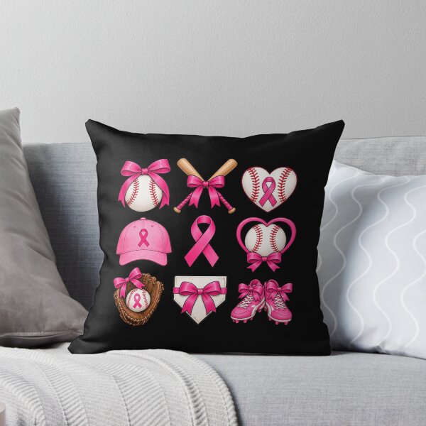 Item preview, Coquette Baseball Breast Cancer Awareness Pink Ribbon Grid Graphic designed and sold by Whirx.