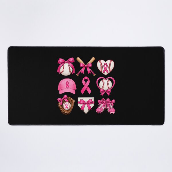 Item preview, Coquette Baseball Breast Cancer Awareness Pink Ribbon Grid Graphic designed and sold by Whirx.