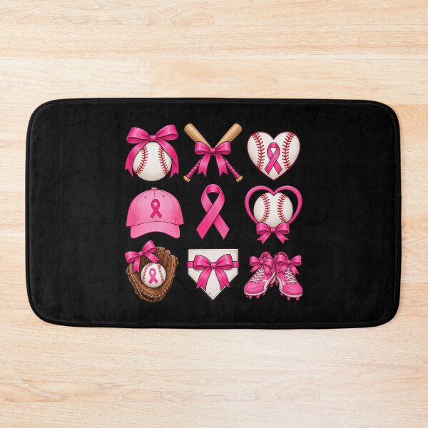 Item preview, Coquette Baseball Breast Cancer Awareness Pink Ribbon Grid Graphic designed and sold by Whirx.