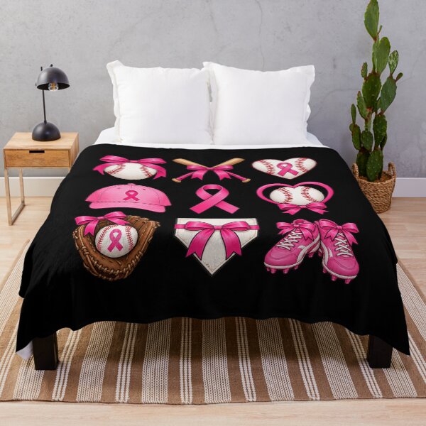 Item preview, Coquette Baseball Breast Cancer Awareness Pink Ribbon Grid Graphic designed and sold by Whirx.