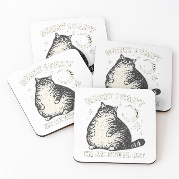 Item preview, Sorry I Cant Im An Indoor Cat Funny Introvert Fat Tabby Graphic designed and sold by gamoreRony.