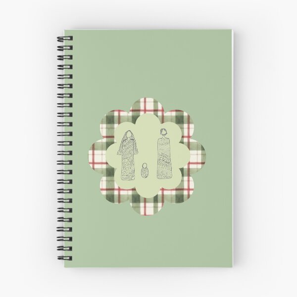 Item preview, Hand Drawn Holy Family Illustration with Green Center & Plaid Border Art designed and sold by Liberarteprint.