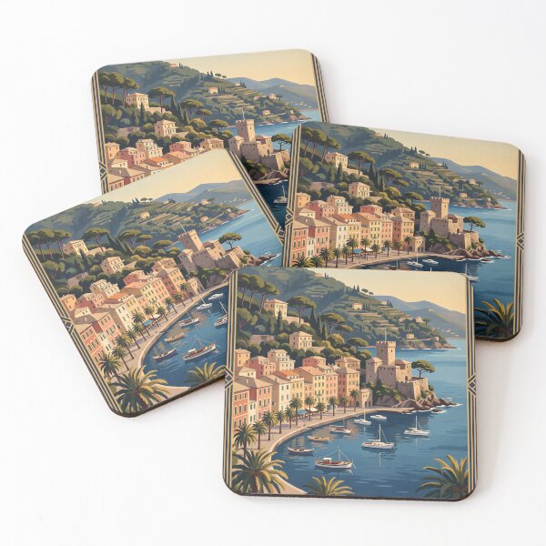 Item preview, Rapallo Italy Vintage Travel Poster – Castello sul Mare Riviera di Levante Liguria designed and sold by Bomax121.