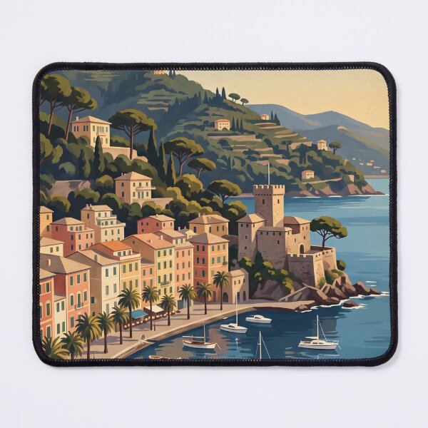 Item preview, Rapallo Italy Vintage Travel Poster – Castello sul Mare Riviera di Levante Liguria designed and sold by Bomax121.