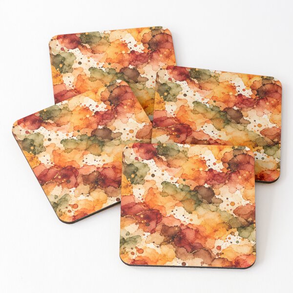 Item preview, Autumn Watercolor Ink Blot Pattern designed and sold by blankTeeShirt.