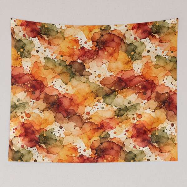 Item preview, Autumn Watercolor Ink Blot Pattern designed and sold by blankTeeShirt.