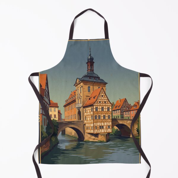 Item preview, Bamberg Germany Vintage Travel Poster – Altes Rathaus Little Venice Regnitz Old Town designed and sold by Bomax121.