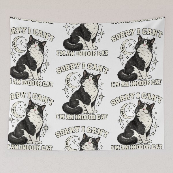 Item preview, Sorry I Cant Im An Indoor Cat Funny Introvert Tuxedo Cat Graphic designed and sold by gamoreRony.