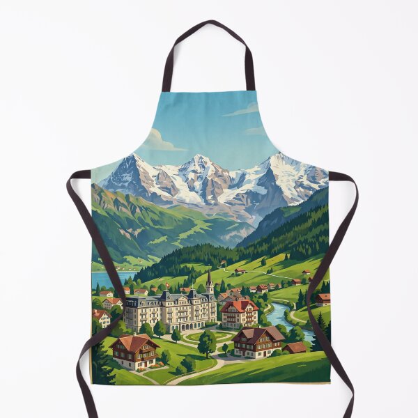Item preview, Interlaken Switzerland Vintage Travel Poster – Lake Brienz Lake Thun Bernese Oberland designed and sold by Bomax121.
