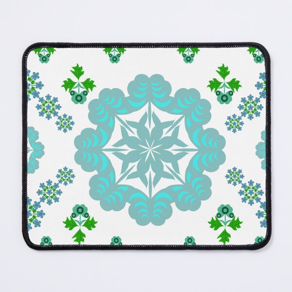 Item preview, Mint Blue Floral Medallion and Decorative Ornament Pattern Set designed and sold by Ei-Ei.