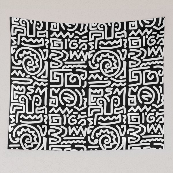Item preview, Abstract Doodle Art - Black Line Art Pattern designed and sold by Wolagno.