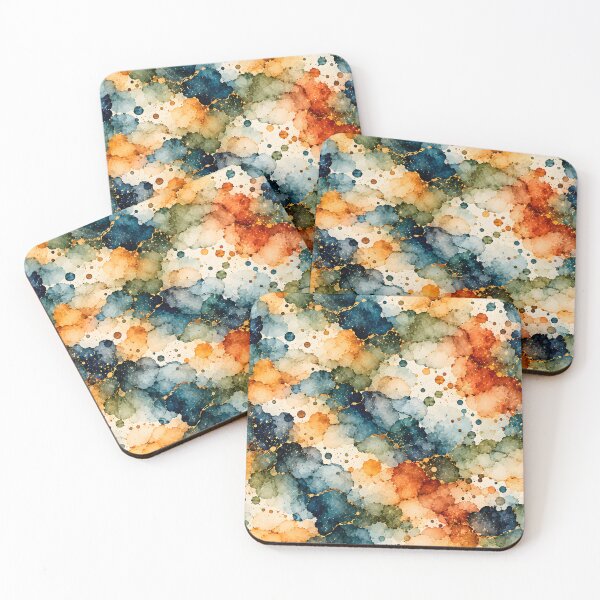 Item preview, Autumn Watercolor Blotches with Golden Splashes designed and sold by blankTeeShirt.