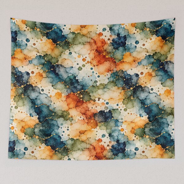 Item preview, Autumn Watercolor Blotches with Golden Splashes designed and sold by blankTeeShirt.