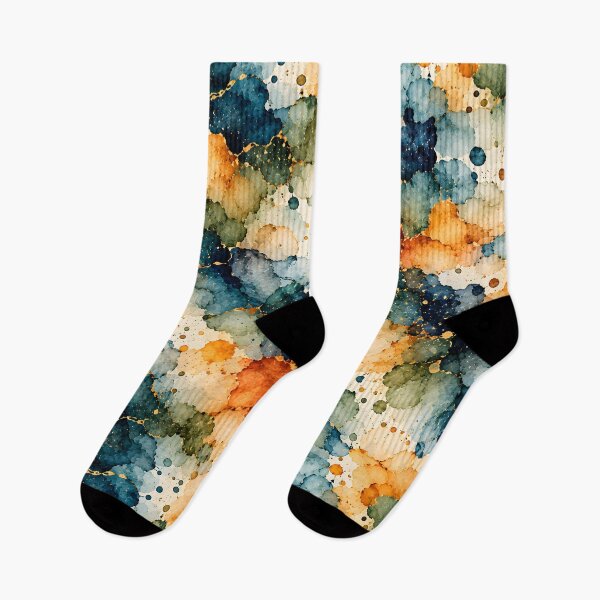 Item preview, Autumn Watercolor Blotches with Golden Splashes designed and sold by blankTeeShirt.