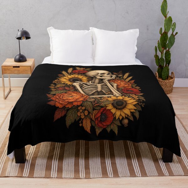 Item preview, Floral Skeleton Sunflower Cottagecore Goth Halloween Aesthetic designed and sold by Whirx.