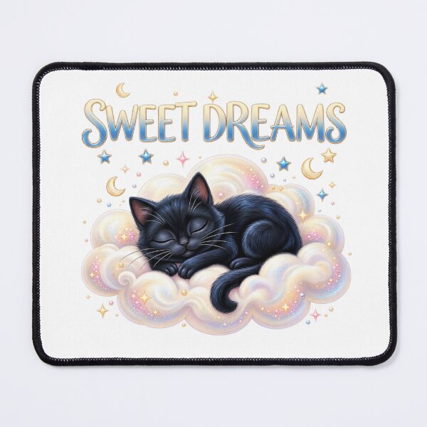 Item preview, Cute Sleeping Black Cat On Cloud Sweet Dreams designed and sold by Nicha Studio.