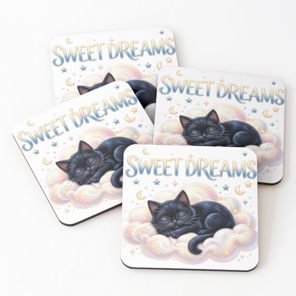 Item preview, Cute Sleeping Black Cat On Cloud Sweet Dreams designed and sold by Nicha Studio.