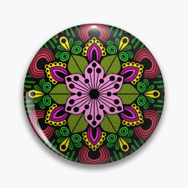 Item preview, Folk Art Floral Geometric Mandala designed and sold by FioreDiCiliegio.