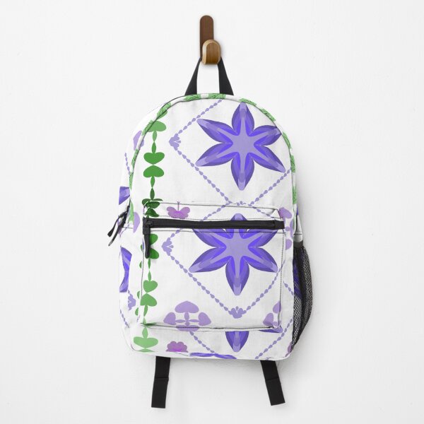 Item preview, Purple Flower Geometric Lattice and Leaf Vine Decorative Pattern designed and sold by Ei-Ei.