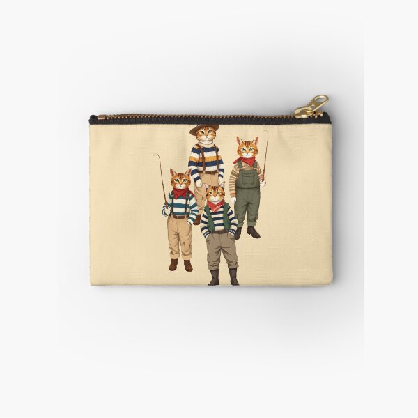 Item preview, Four Anthropomorphic Cat Fishermen | Gift for Fishing Lover designed and sold by UnhingedBird.