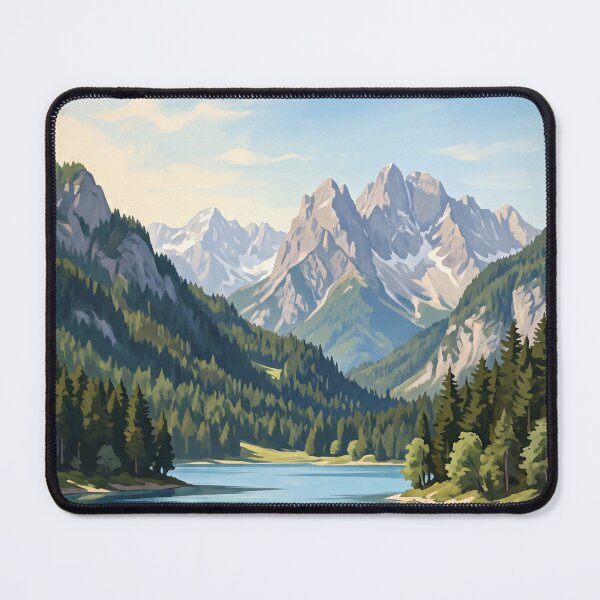 Item preview, Alpsee Germany Vintage Travel Poster – Hohenschwangau Castle Bavarian Alps Lake designed and sold by Bomax121.
