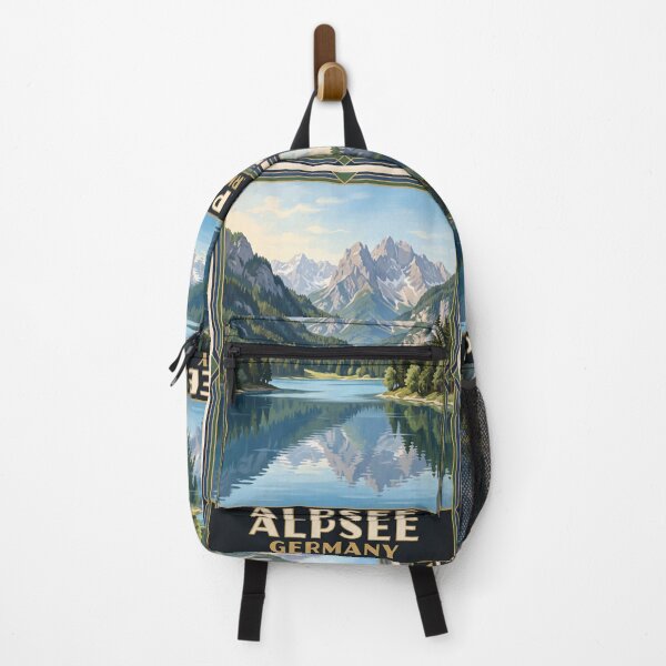 Item preview, Alpsee Germany Vintage Travel Poster – Hohenschwangau Castle Bavarian Alps Lake designed and sold by Bomax121.
