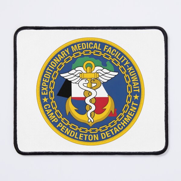 Item preview, US Navy Expeditionary Medical Facility Kuwait Camp Pendleton Detachment Emblem designed and sold by CharlieDesings.