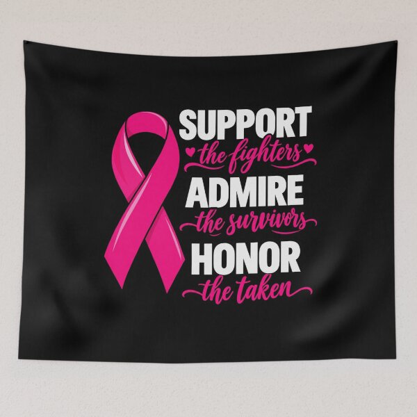 Item preview, Support The Fighters Admire The Survivors Breast Cancer Ribbon designed and sold by Whirx.