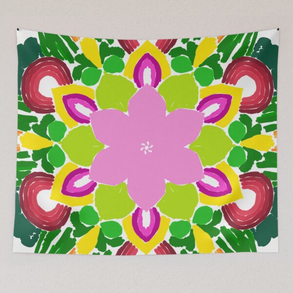 Item preview, Folk Art Floral Bouquet Lineless Mandala designed and sold by FioreDiCiliegio.
