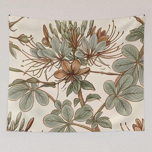 Item preview, Antique Spider Flower Botanical Etching Pattern designed and sold by Studio BC.
