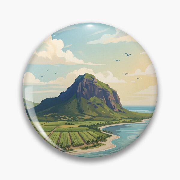 Item preview, Mauritius Island Vintage Travel Poster – Le Morne Brabant Turquoise Lagoon Indian Ocean designed and sold by Bomax121.