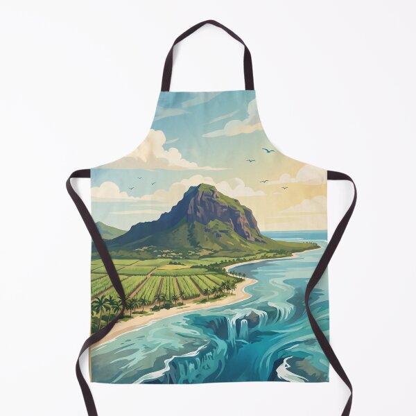 Item preview, Mauritius Island Vintage Travel Poster – Le Morne Brabant Turquoise Lagoon Indian Ocean designed and sold by Bomax121.