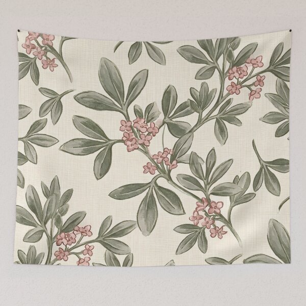 Item preview, Pink Bush Berry Sprigs Vintage Botanical Pattern designed and sold by Studio BC.