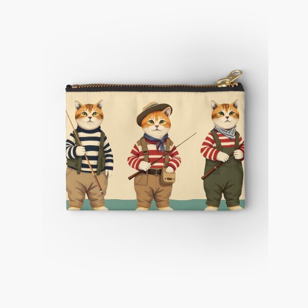 Item preview, Three Chubby Anthropomorphic Cat Fishermen | Fishing Lover designed and sold by UnhingedBird.