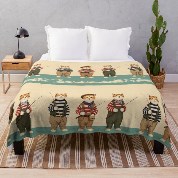 Item preview, Three Chubby Anthropomorphic Cat Fishermen | Fishing Lover designed and sold by UnhingedBird.