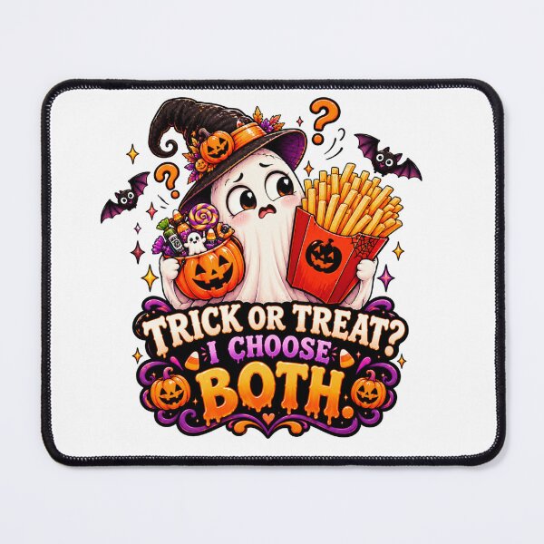 Item preview, Trick or Treat I Choose Both Halloween Design, Cute Ghost Candy and Fries, Funny Halloween designed and sold by Pixanova.