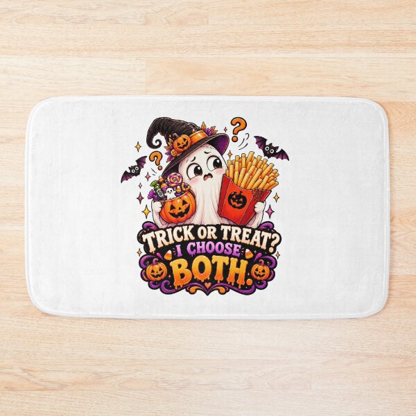 Item preview, Trick or Treat I Choose Both Halloween Design, Cute Ghost Candy and Fries, Funny Halloween designed and sold by Pixanova.