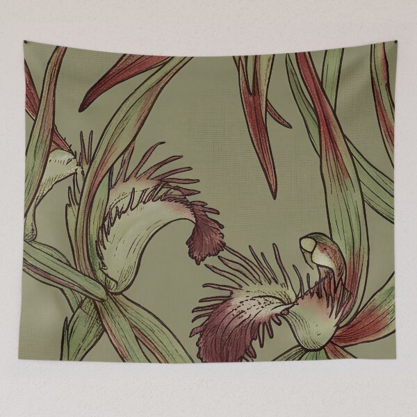 Item preview, Vintage Australian Bush Birds In Eucalyptus Pattern designed and sold by Studio BC.