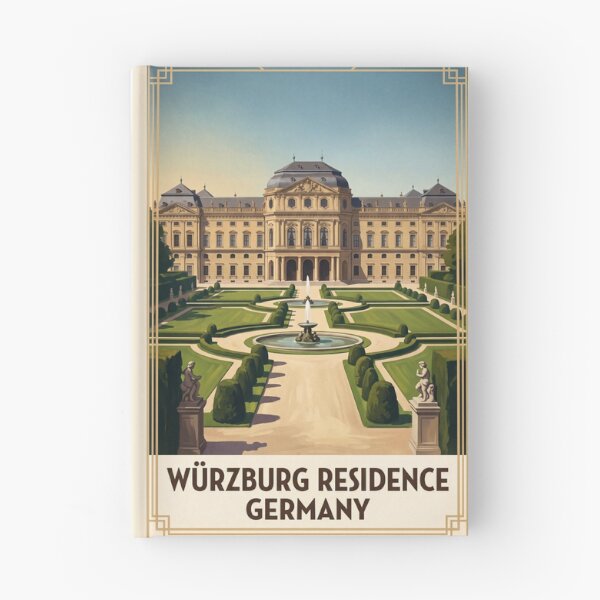 Item preview, Wurzburg Residence Germany Vintage Travel Poster – Baroque Palace Hofgarten Franconia designed and sold by Bomax121.