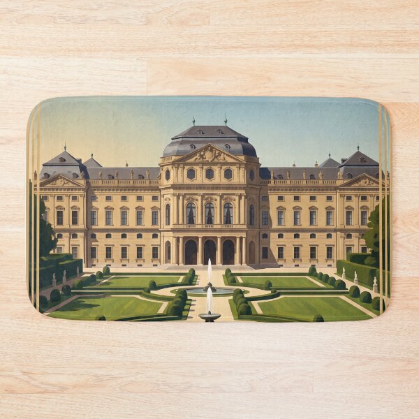 Item preview, Wurzburg Residence Germany Vintage Travel Poster – Baroque Palace Hofgarten Franconia designed and sold by Bomax121.